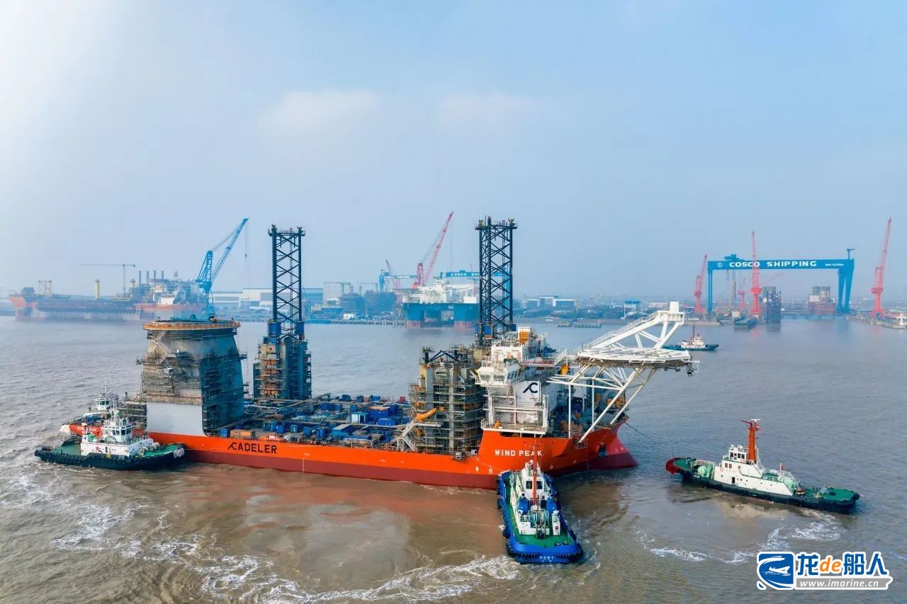 启东中远海运海工承建全新一代风电安装船首制船下水
